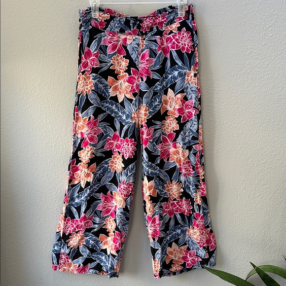 Roxy Pants - Roxy Floral Wide-Leg Pants M